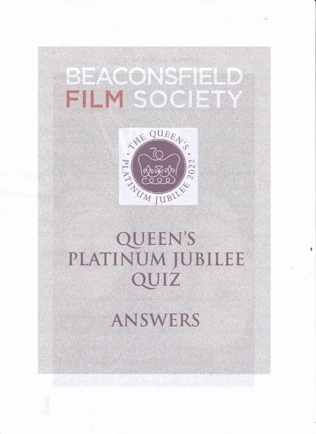 Our Queens Platinum Jubilee Quiz